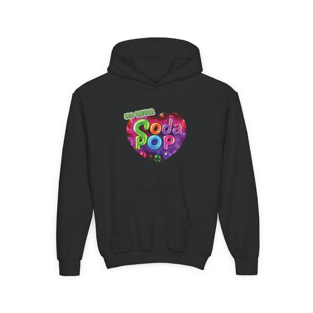 Youth Hooded Sweatshirt with Soda Pop Design, Fun Sweatshirt for Kids, Perfect Gift for Birthdays, Cozy Hooded Top, Great for Casual Wear