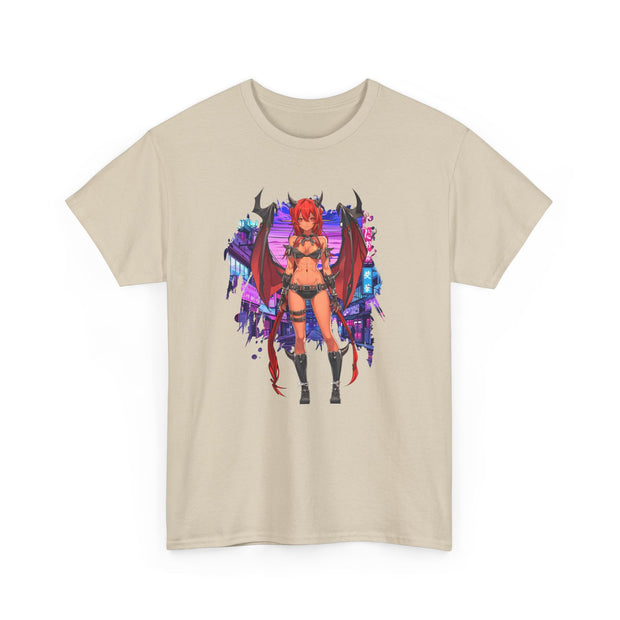 Anime Female Demon Unisex Heavy Cotton Tee