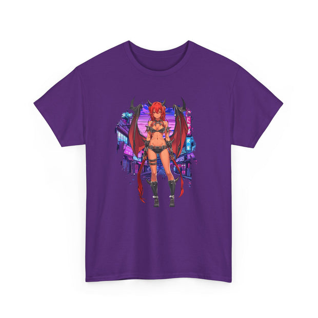 Anime Female Demon Unisex Heavy Cotton Tee