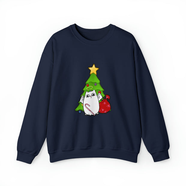 Christmas cat Unisex Heavy Blend™ Crewneck Sweatshirt