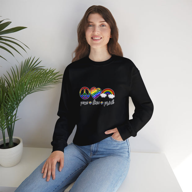 Peace Love Pride Unisex Heavy Blend™ Crewneck Sweatshirt