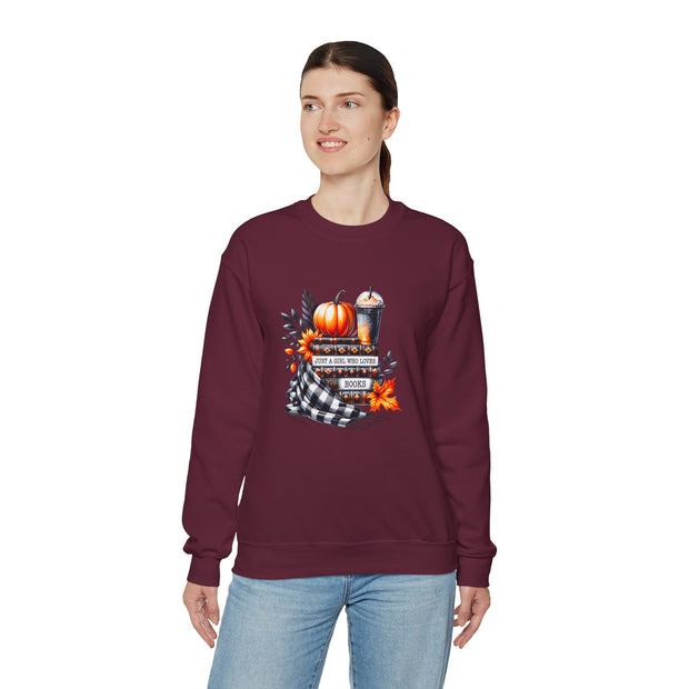 Just a Girl Who Loves Books Unisex Heavy Blend™ Crewneck Sweatshirt