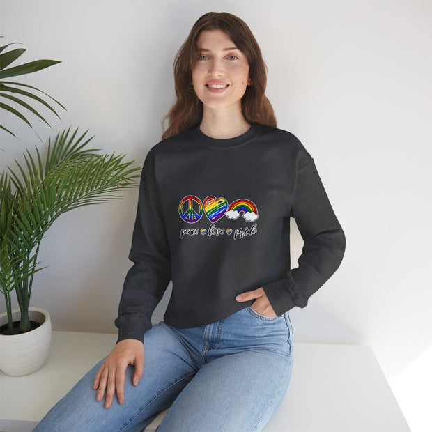 Peace Love Pride Unisex Heavy Blend™ Crewneck Sweatshirt