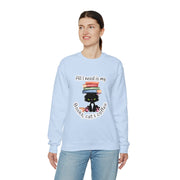 Books, Cat & Coffee Unisex Heavy Blend™ Crewneck Sweatshirt