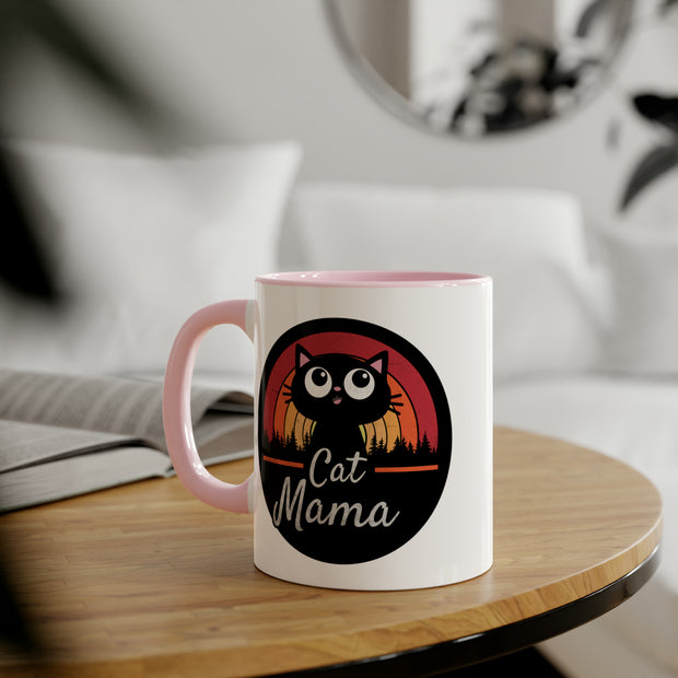 Cat Mama Accent Mugs, 11oz