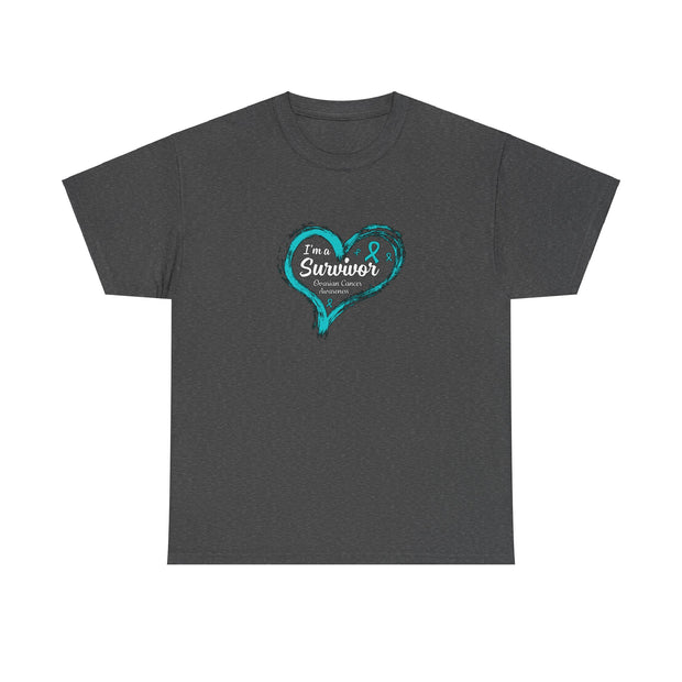 Ovarian Cancer Survivor Unisex Heavy Cotton Tee