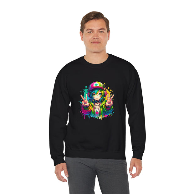 Graffiti Anime Girls Unisex Heavy Blend™ Crewneck Sweatshirt