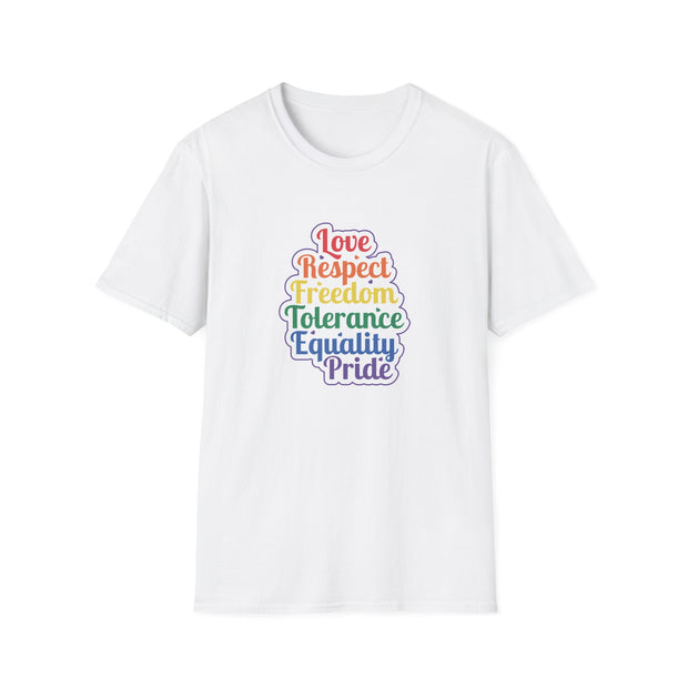 Love Respect Freedom Unisex Softstyle T-Shirt