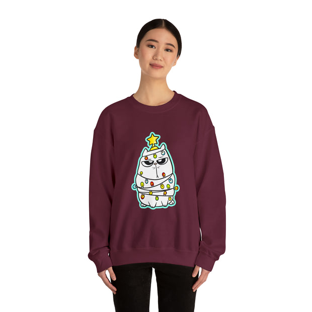 Christmas cat Unisex Heavy Blend™ Crewneck Sweatshirt
