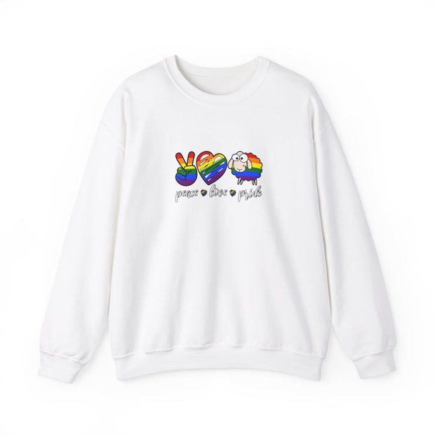 Peace Love Pride Unisex Heavy Blend™ Crewneck Sweatshirt