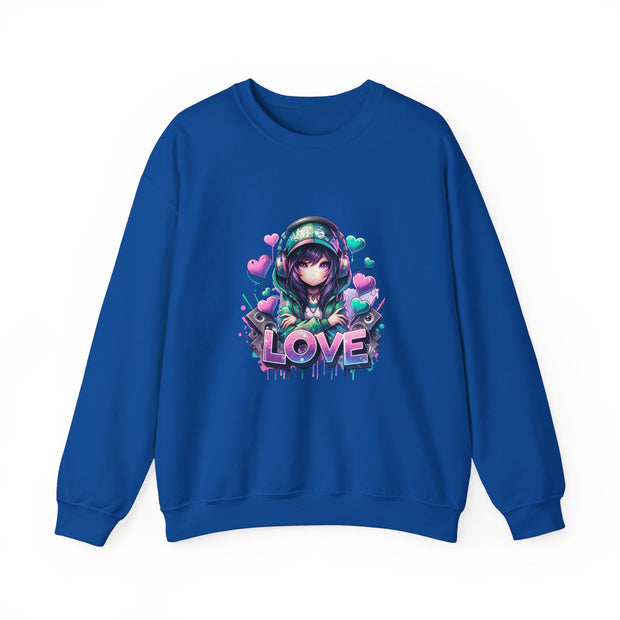Graffiti Anime Girls Unisex Heavy Blend™ Crewneck Sweatshirt