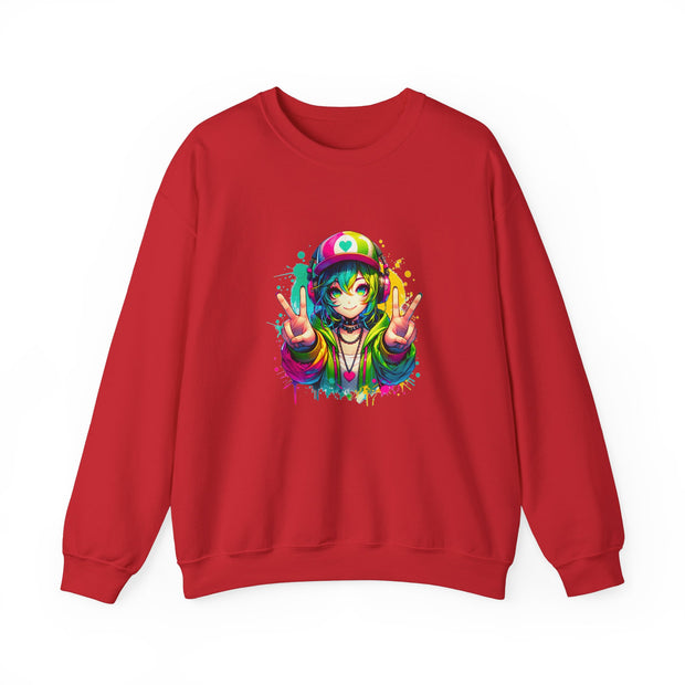 Graffiti Anime Girls Unisex Heavy Blend™ Crewneck Sweatshirt