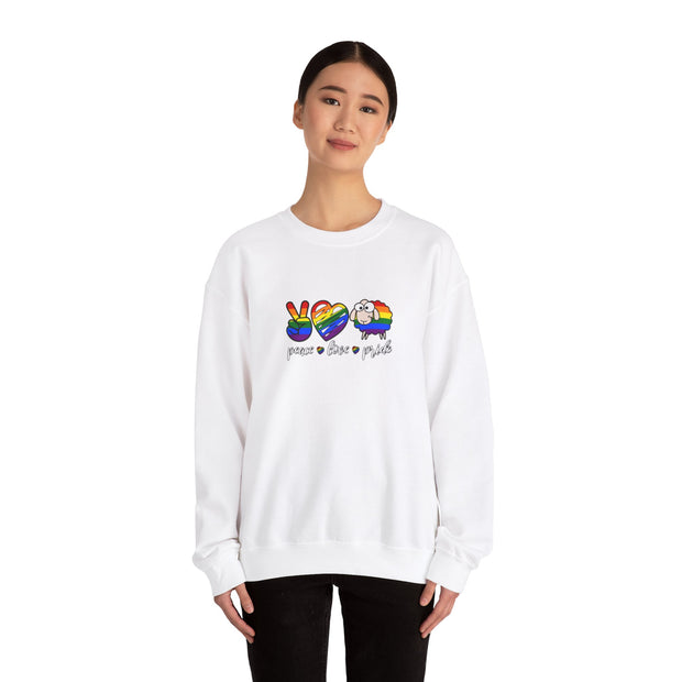 Peace Love Pride Unisex Heavy Blend™ Crewneck Sweatshirt