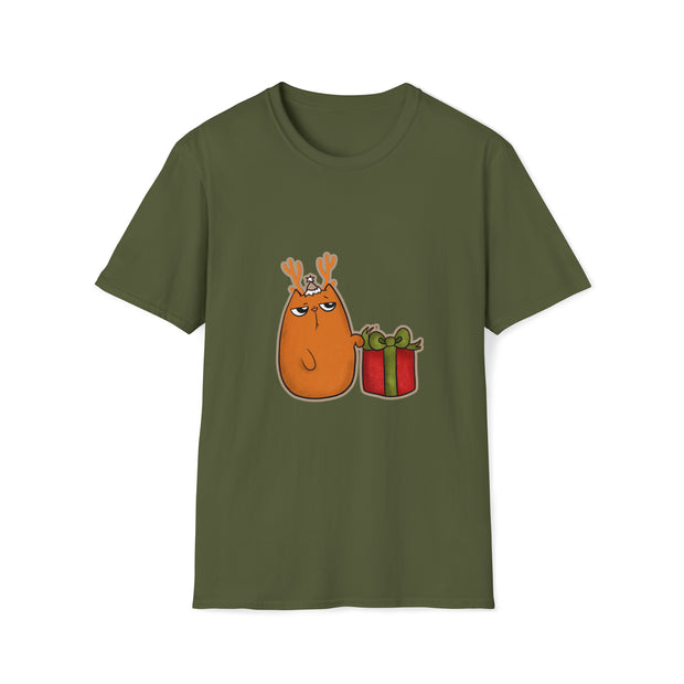 Christmas cat Unisex Softstyle T-Shirt