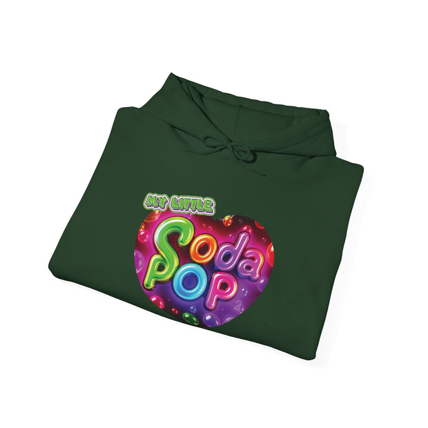Soda Pop Heart Hoodie - Retro Unisex Sweatshirt for Fun Gatherings, Cozy Nights, Music Festivals, Unique Gifts & Casual Wear