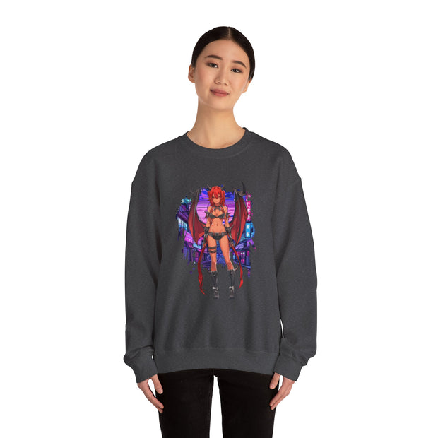 Anime Female Demon Unisex Heavy Blend™ Crewneck Sweatshirt