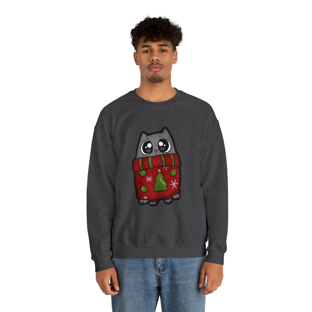 Christmas cat Unisex Heavy Blend™ Crewneck Sweatshirt