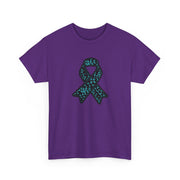 Ovarian Cancer Ribbon Unisex Heavy Cotton Tee