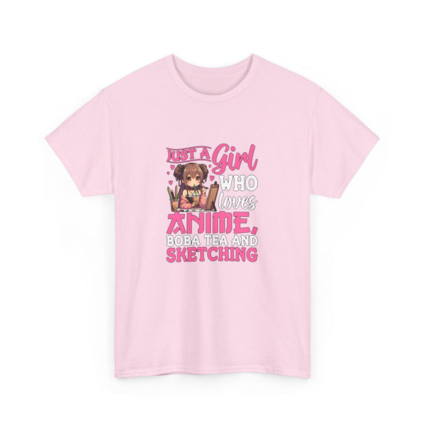 Anime, Boba, Sketching Unisex Heavy Cotton Tee