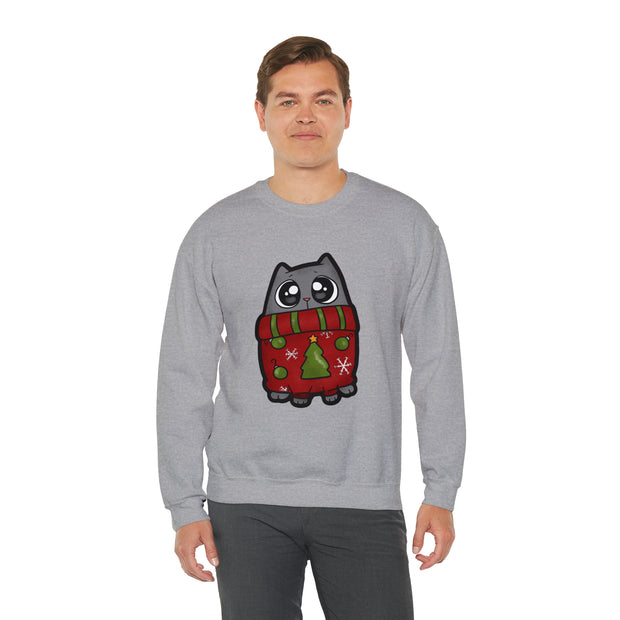 Christmas cat Unisex Heavy Blend™ Crewneck Sweatshirt