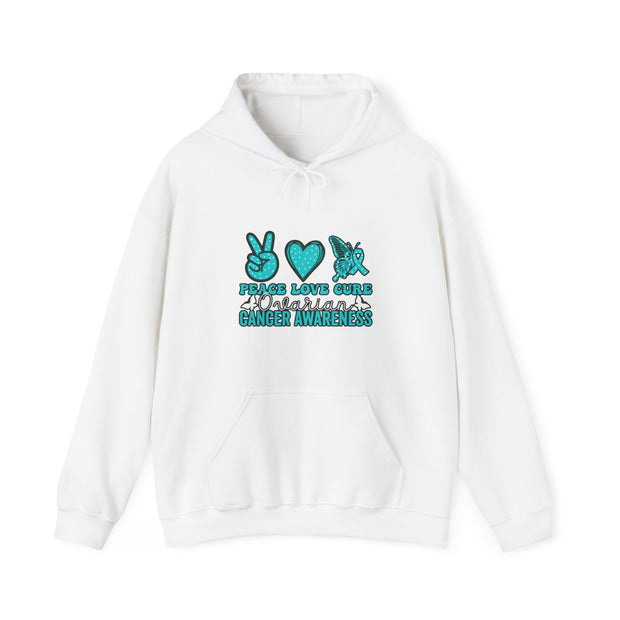 Peace Love Cure Unisex Heavy Blend™ Hooded Sweatshirt