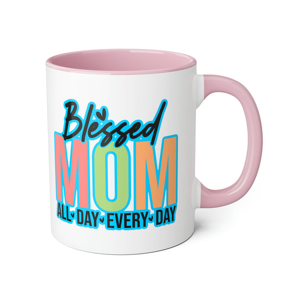 Blessed Mom Accent Mugs, 11oz