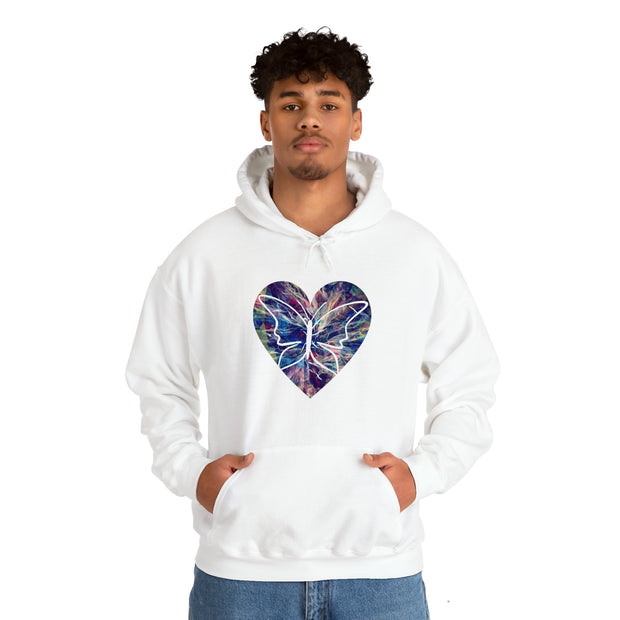 Heart Butterfly Unisex Heavy Blend™ Hooded Sweatshirt