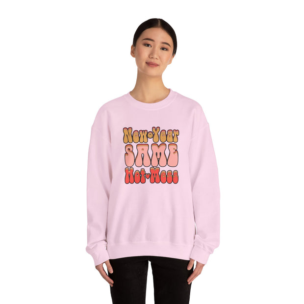 Same Hot Mess Unisex Heavy Blend™ Crewneck Sweatshirt