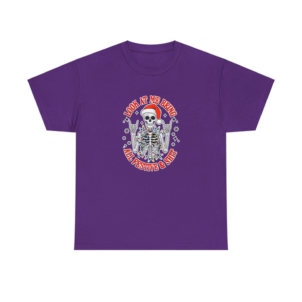 Festive Skeleton Unisex Heavy Cotton Tee