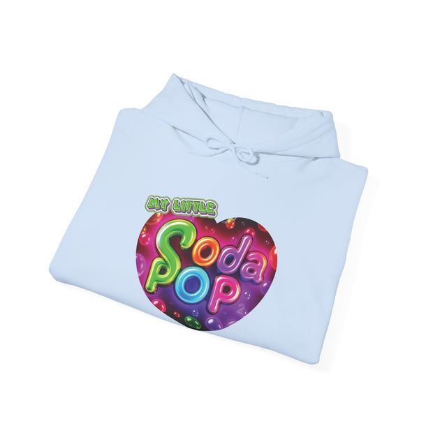 Soda Pop Heart Hoodie - Retro Unisex Sweatshirt for Fun Gatherings, Cozy Nights, Music Festivals, Unique Gifts & Casual Wear