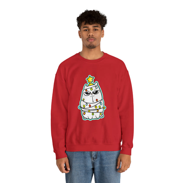 Christmas cat Unisex Heavy Blend™ Crewneck Sweatshirt