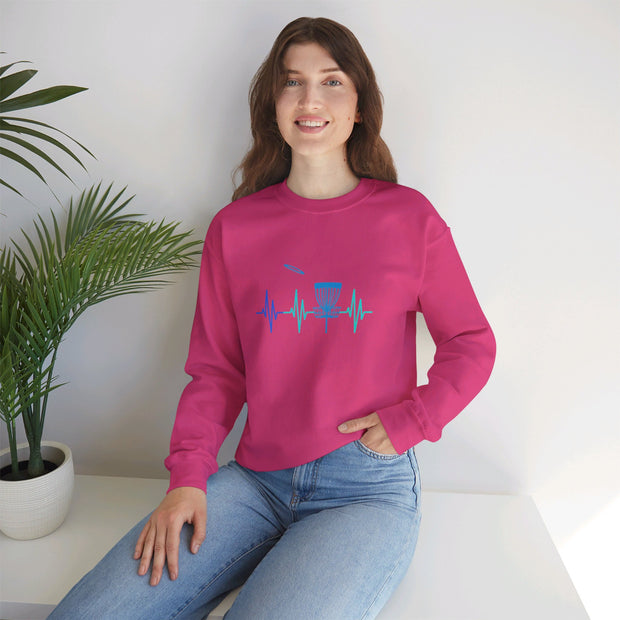 Disc Golf Heartbeat Unisex Heavy Blend™ Crewneck Sweatshirt