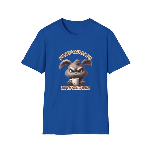 I Pretend that Coffee Helps Unisex Softstyle T-Shirt