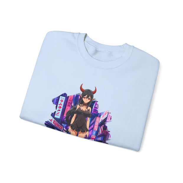 Anime Female Demon Unisex Heavy Blend™ Crewneck Sweatshirt