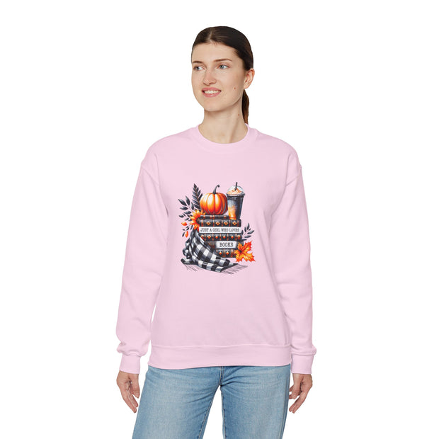 Just a Girl Who Loves Books Unisex Heavy Blend™ Crewneck Sweatshirt