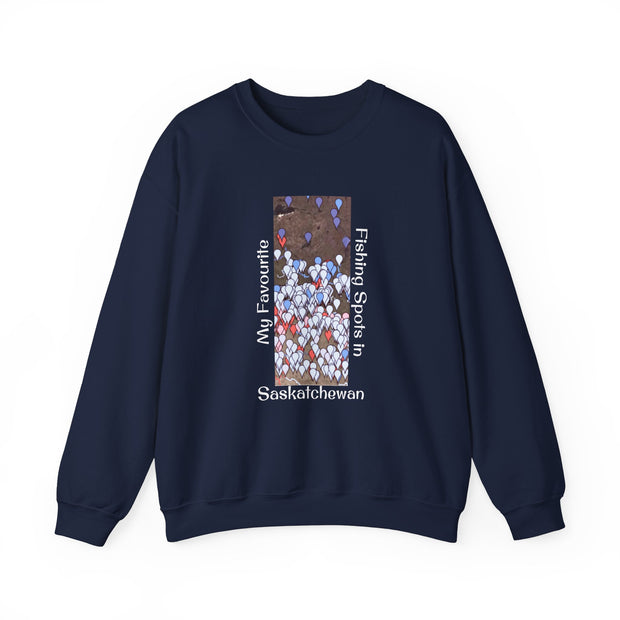 Saskatchewan Fishing Spots Unisex Heavy Blend™ Crewneck Sweatshirt