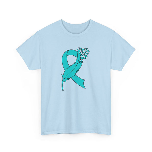 Ovarian Cancer Unisex Heavy Cotton Tee