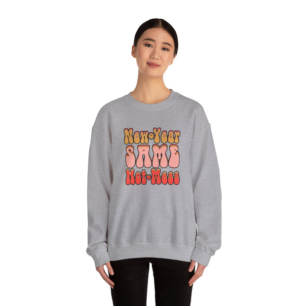 Same Hot Mess Unisex Heavy Blend™ Crewneck Sweatshirt
