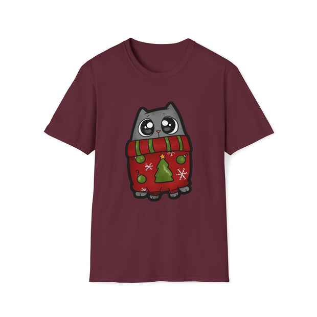 Christmas cat Unisex Softstyle T-Shirt