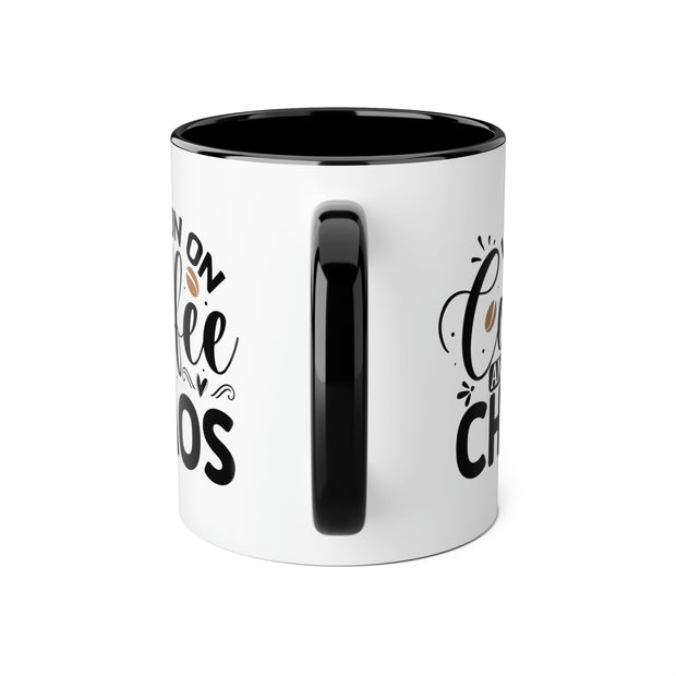 Coffee and Chaos Accent Mugs, 11oz