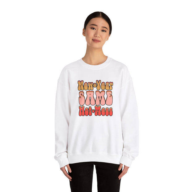 Same Hot Mess Unisex Heavy Blend™ Crewneck Sweatshirt