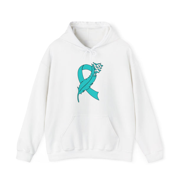 Ovarian Cancer Ribbon Unisex Heavy Blend™ Hooded Sweatshirt