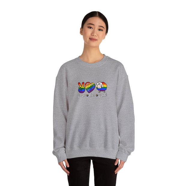 Peace Love Pride Unisex Heavy Blend™ Crewneck Sweatshirt