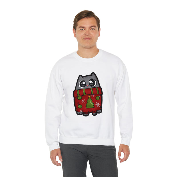 Christmas cat Unisex Heavy Blend™ Crewneck Sweatshirt