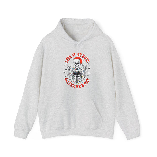 Festive Skeleton Unisex Heavy Blend™ Hooded Sweatshirt