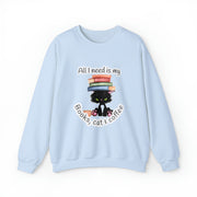 Books, Cat & Coffee Unisex Heavy Blend™ Crewneck Sweatshirt