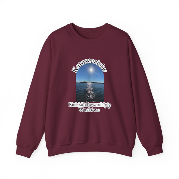 Cree Saskatchewan skies Unisex Heavy Blend™ Crewneck Sweatshirt