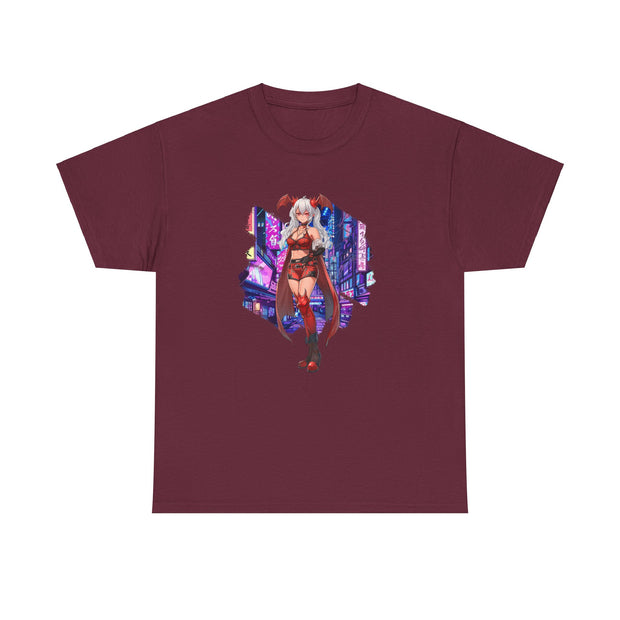 Anime Female Demon Unisex Heavy Cotton Tee