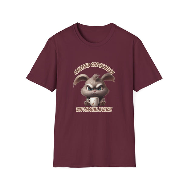 I Pretend that Coffee Helps Unisex Softstyle T-Shirt