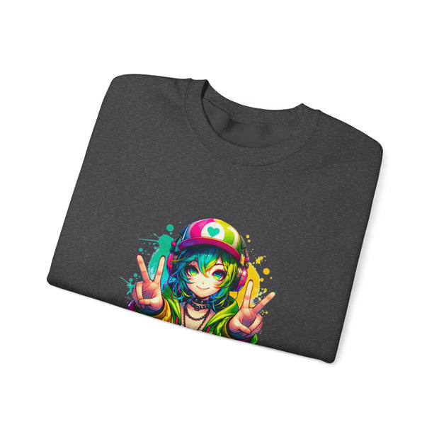 Graffiti Anime Girls Unisex Heavy Blend™ Crewneck Sweatshirt